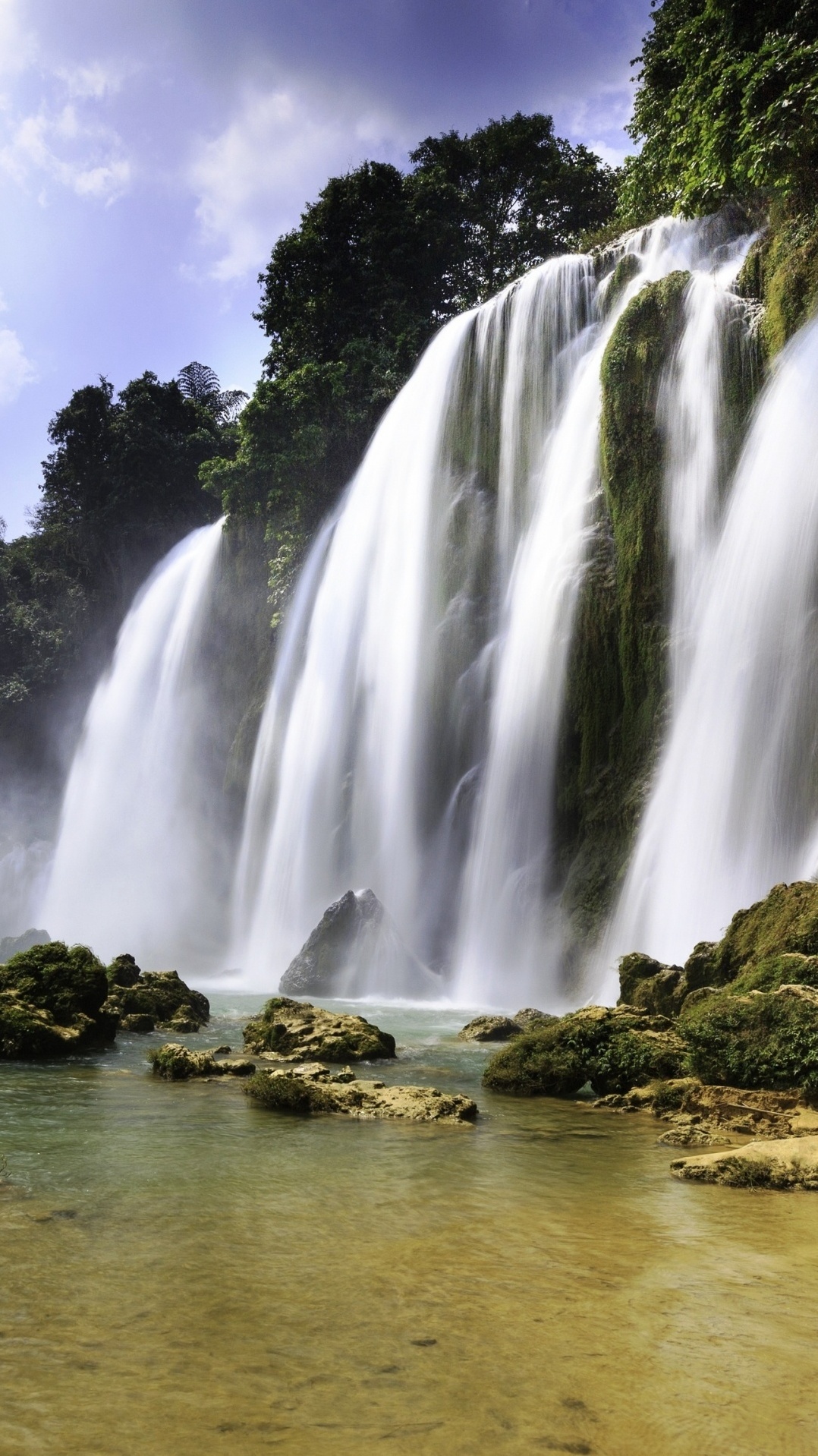 пан gioc водопад, гидроресурсы, водопад, природный ландшафт, водоем