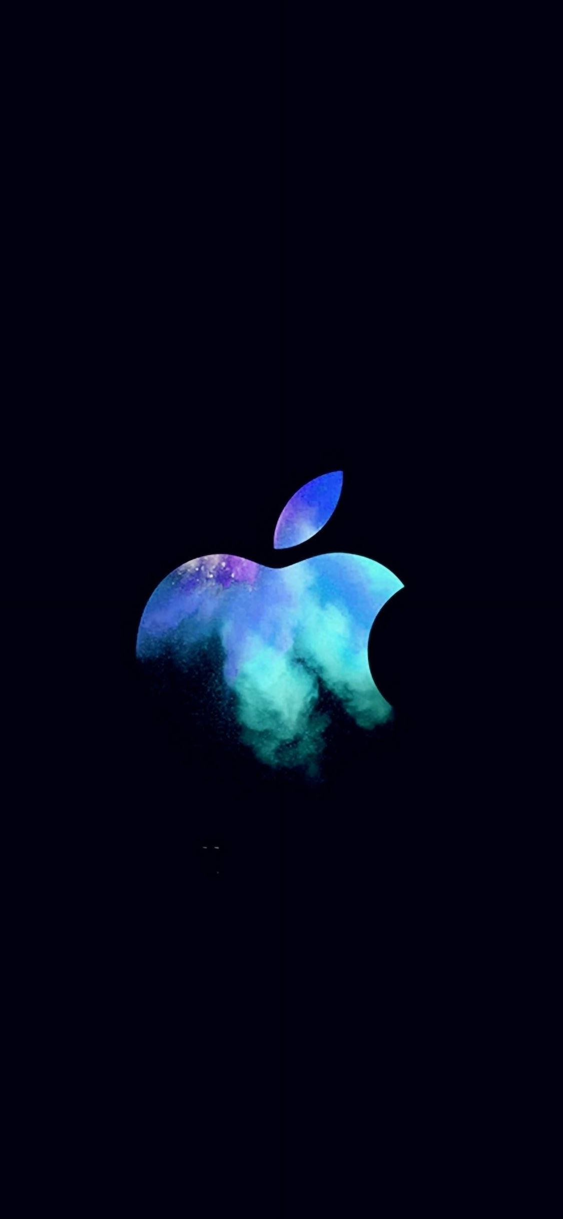 синий логотип apple iphone темный
