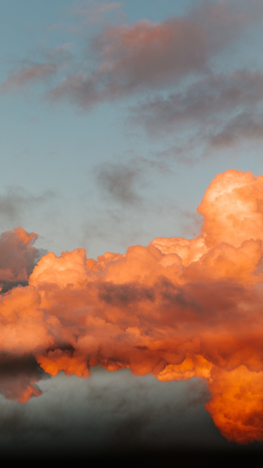 послесвечение, облако, дневное время, кучевое облако, апельсин