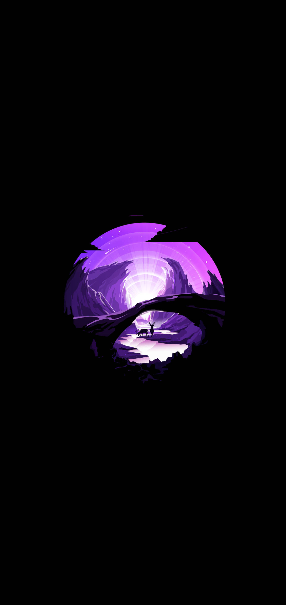 фиолетовая долина минималистичный темный iphone