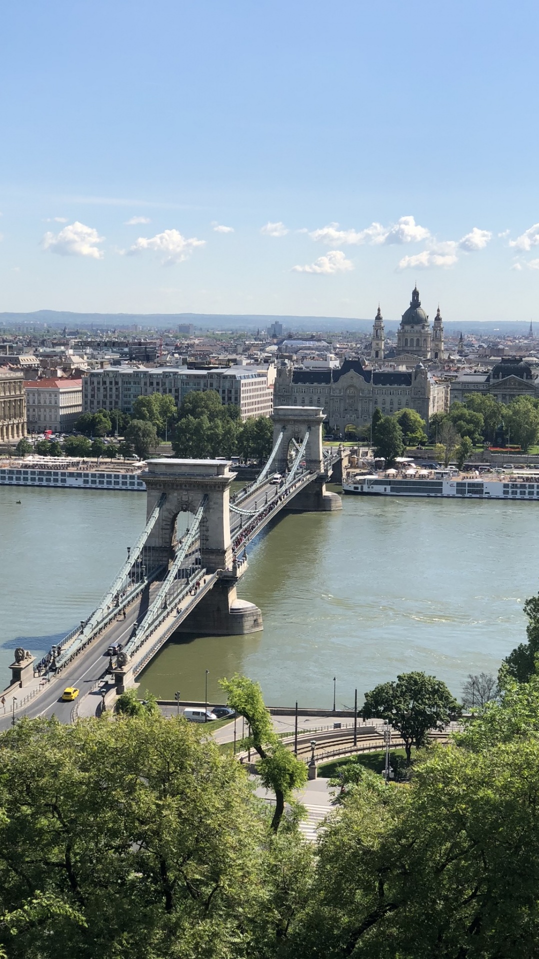 водоем, будапешт, водный путь, узкий цепной мост, мост