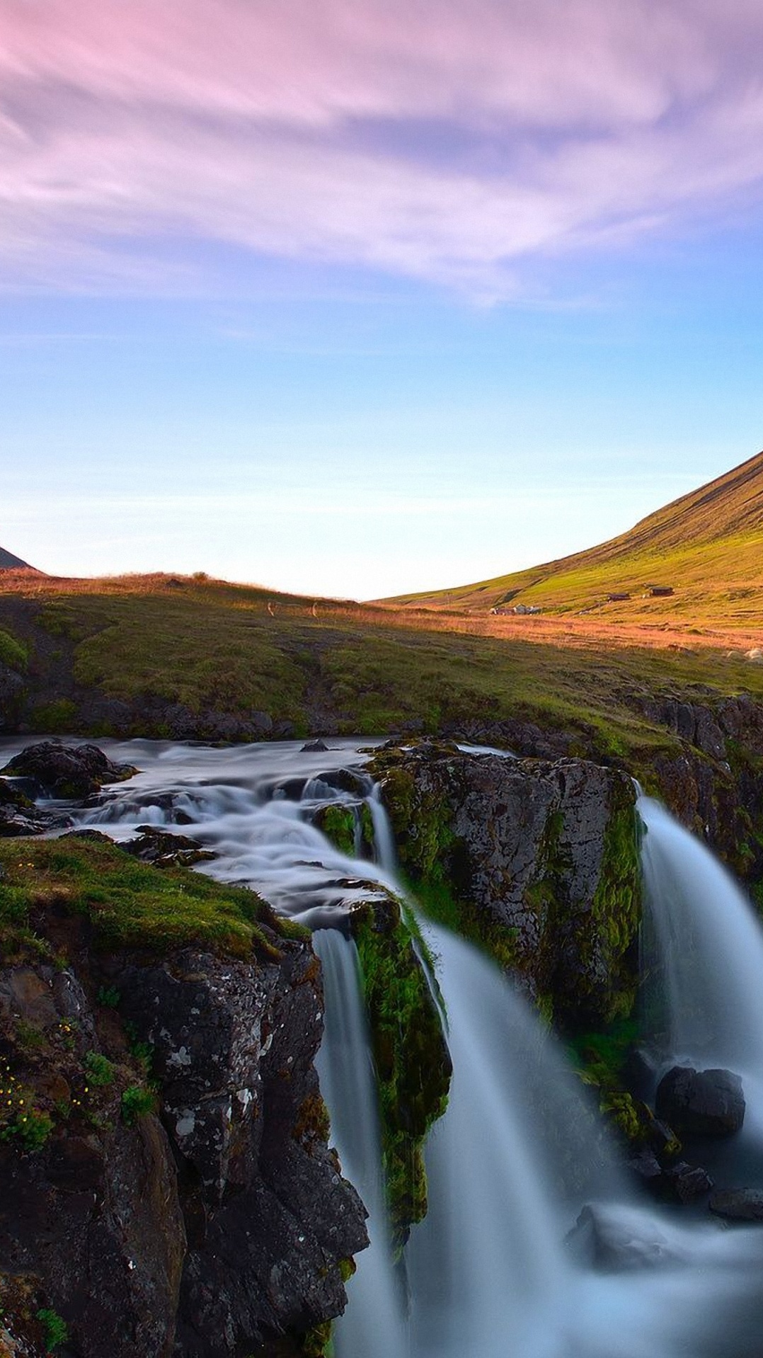 водопад, нагорье, гора, природа, дикая местность