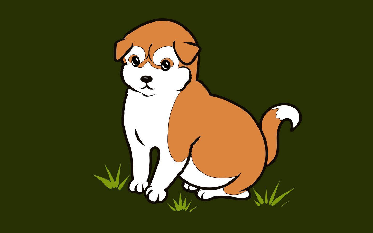 эстетичный минималистский мультфильм о собаке