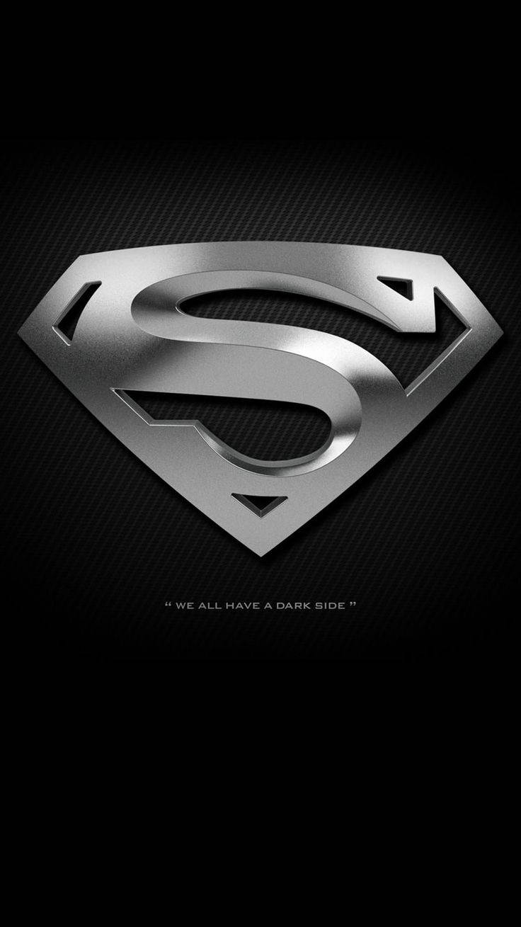металлический символ супермена iphone темный