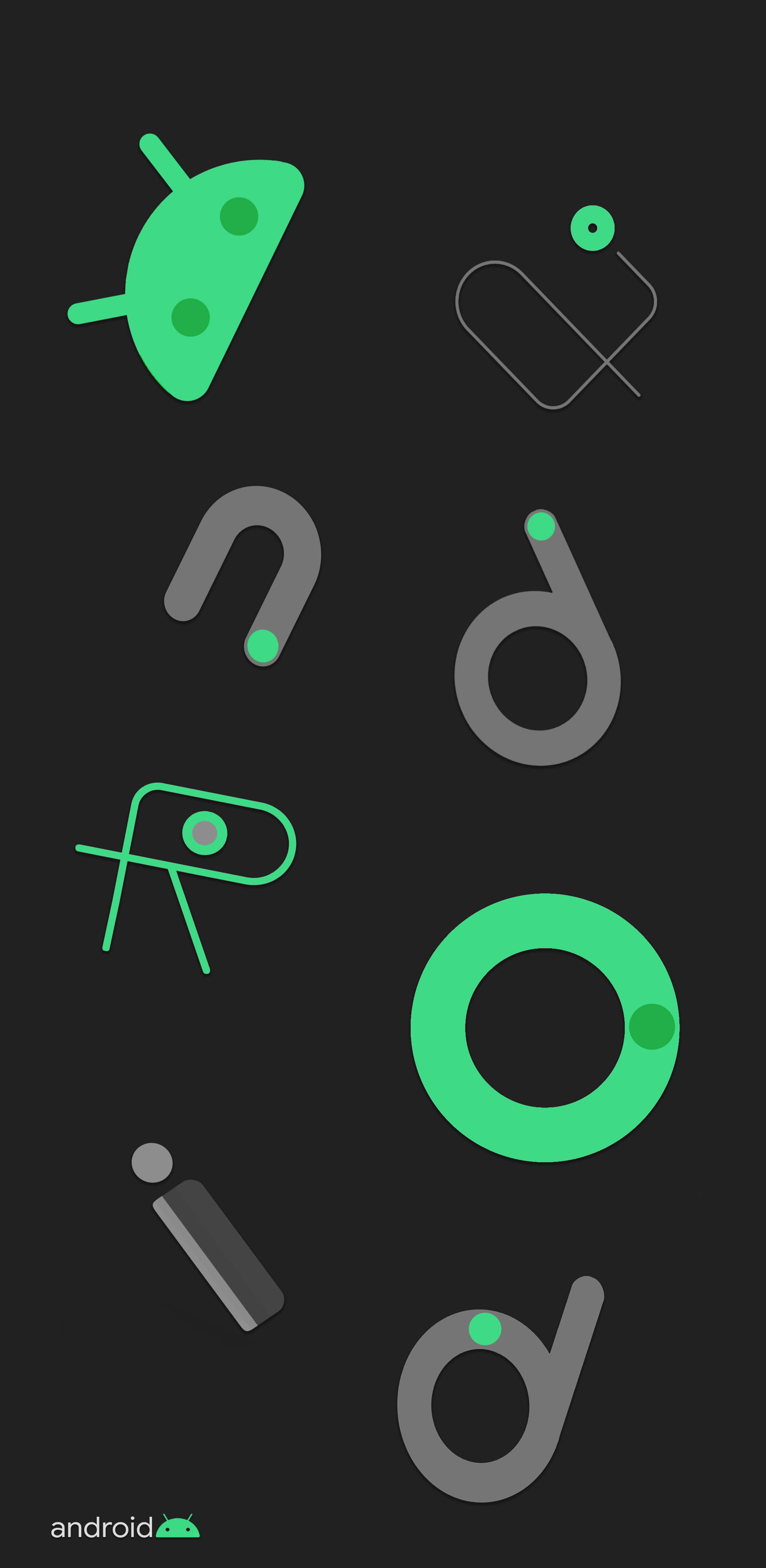 google pixel 4k зеленый логотип android