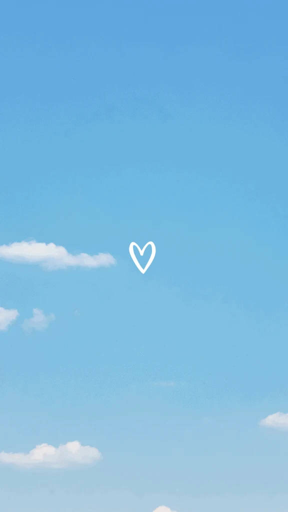 эстетичное небесно-голубое сердце
