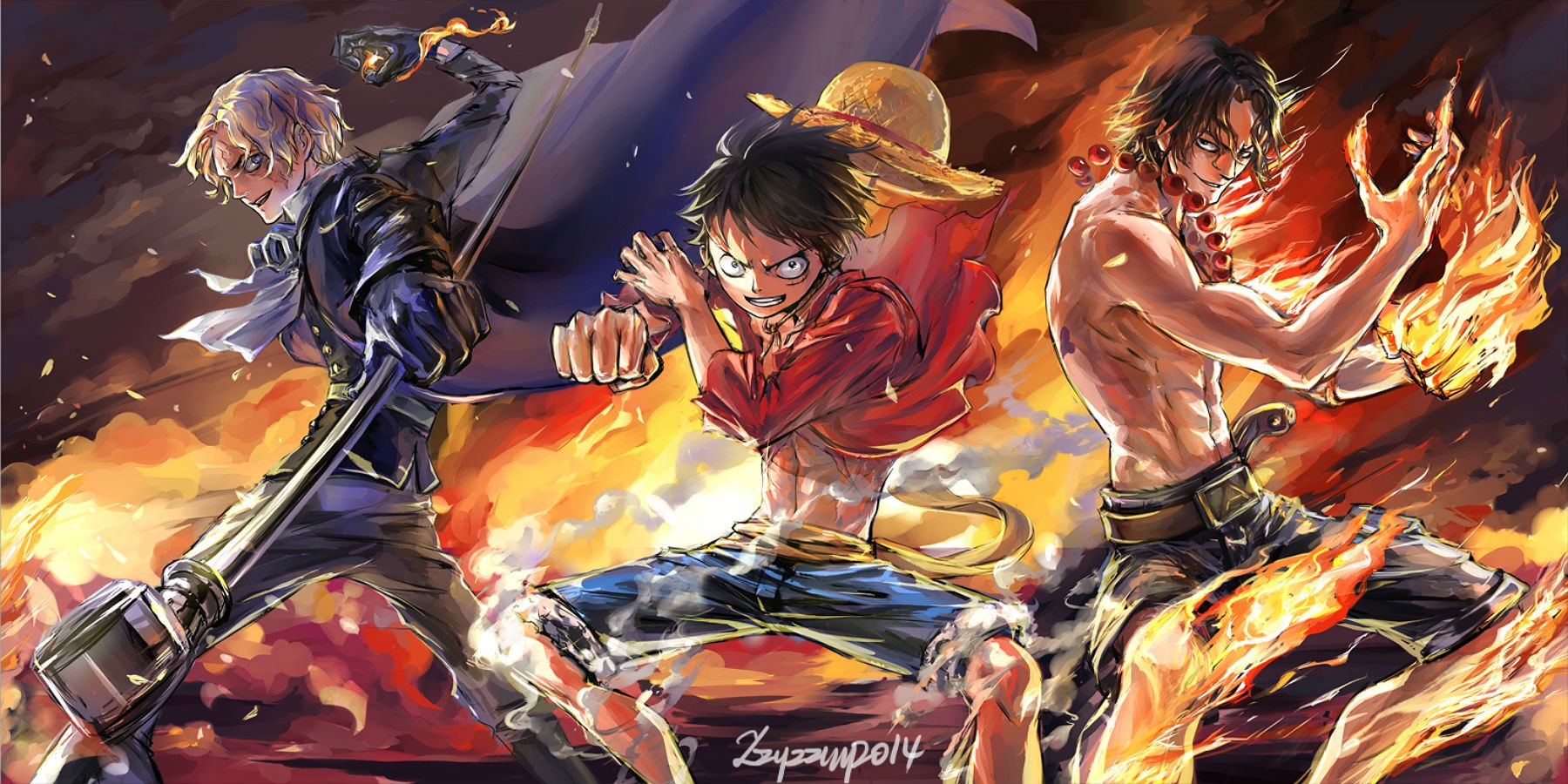 пламя, ван пис, аниме, сабо (one piece), обезьяна d луффи, портгас д эйс