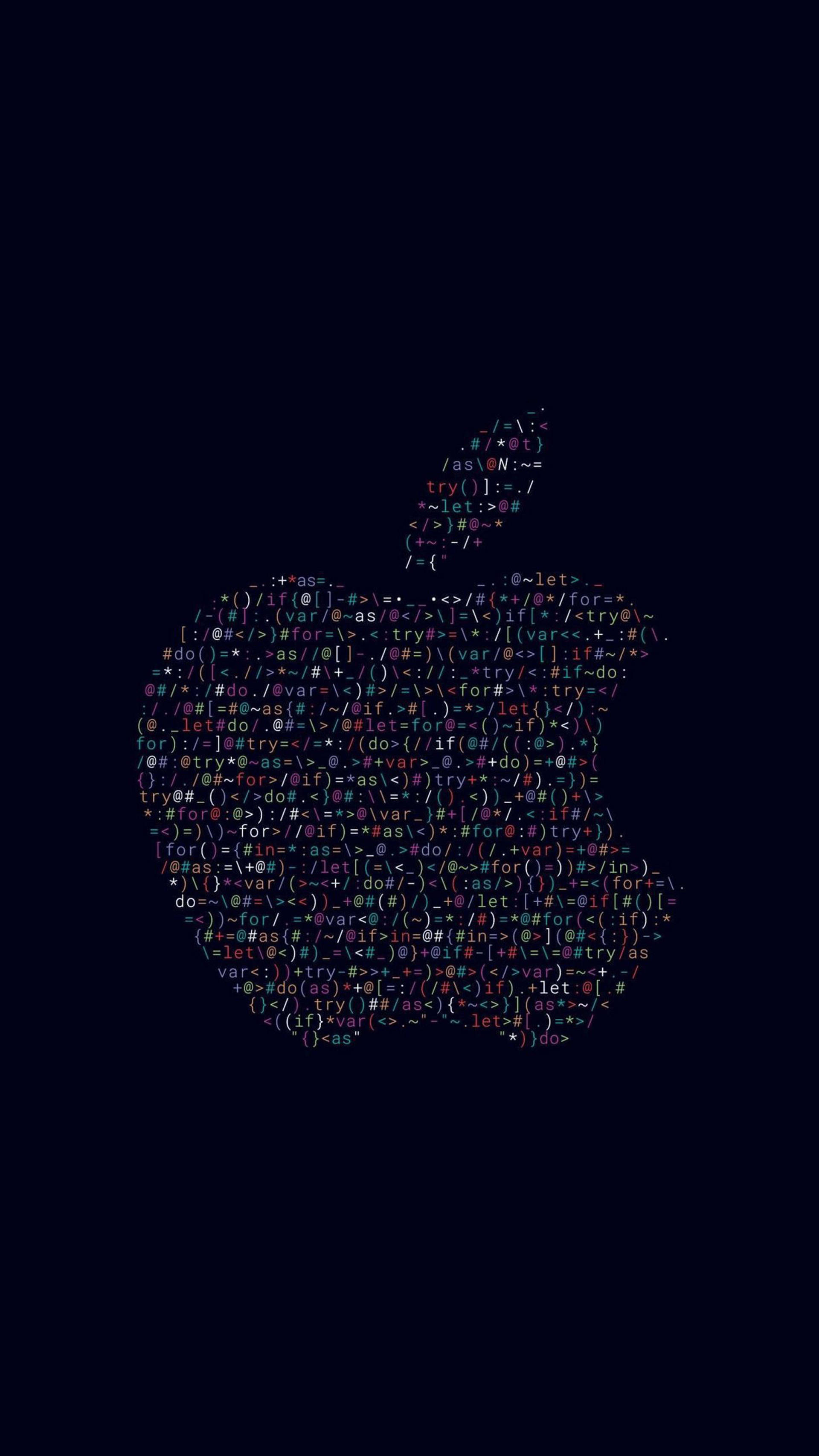 черный логотип apple code для iphone