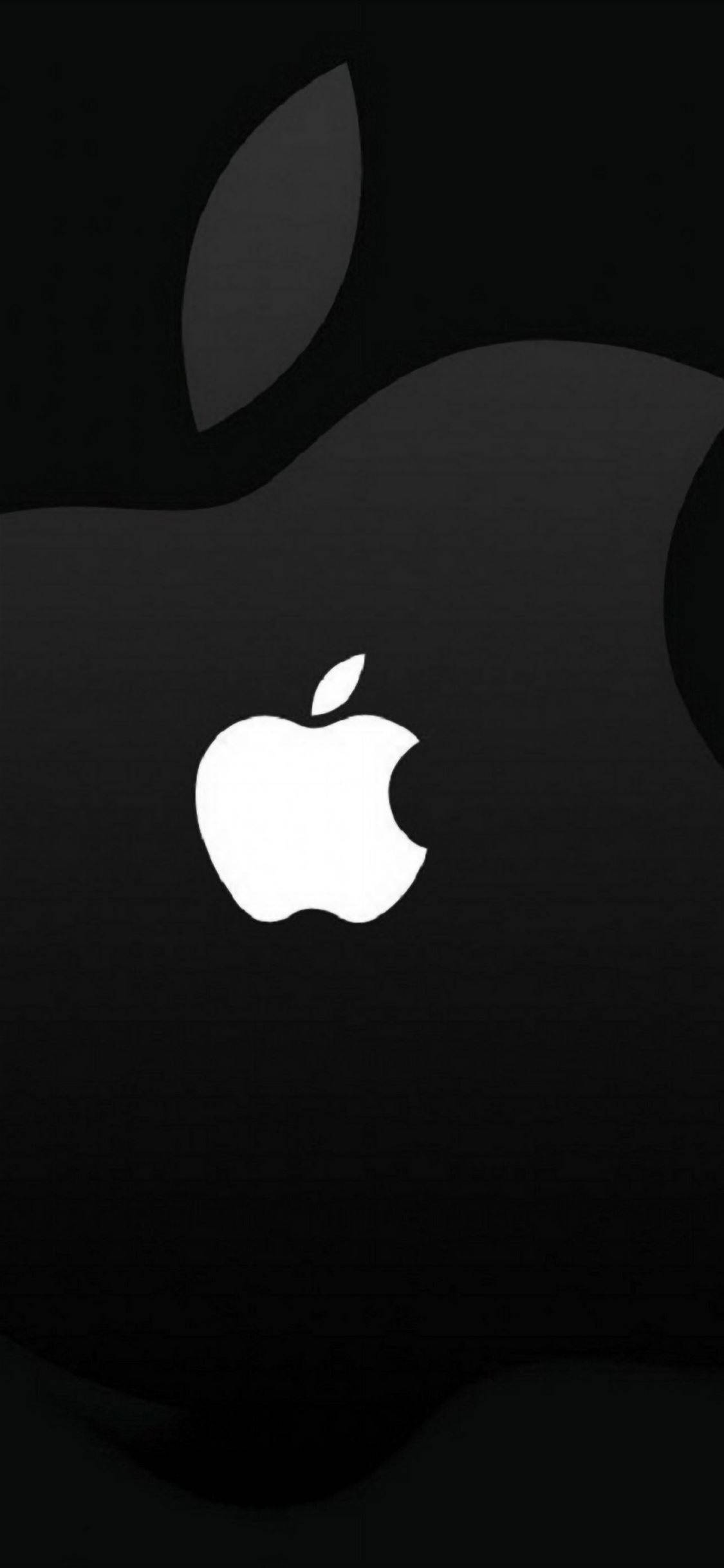 белый логотип apple iphone темный