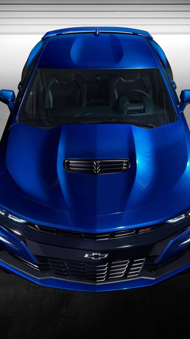 синий автомобиль chevrolet 2019 2ss camaro iphone