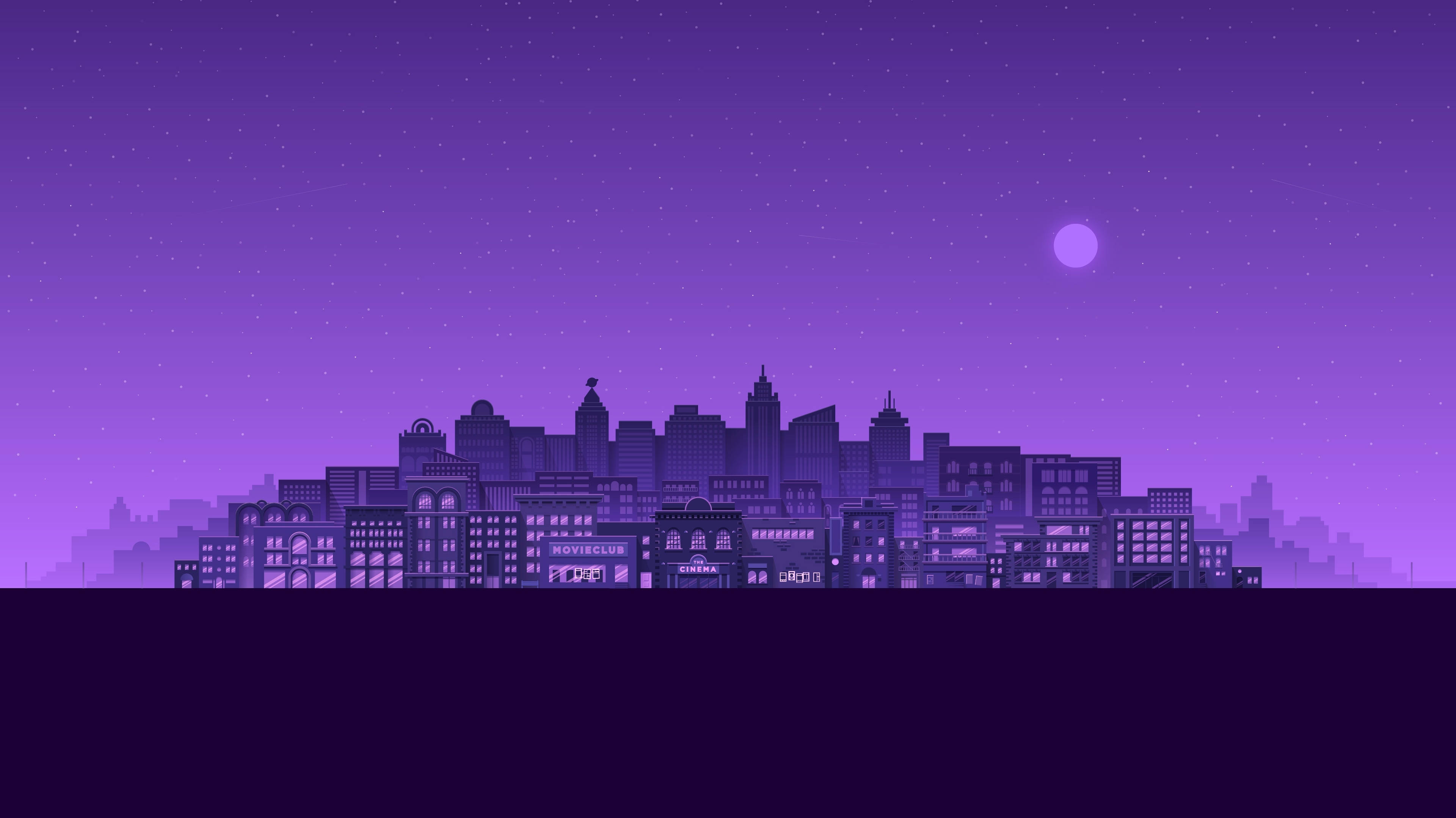пурпурный город ночью