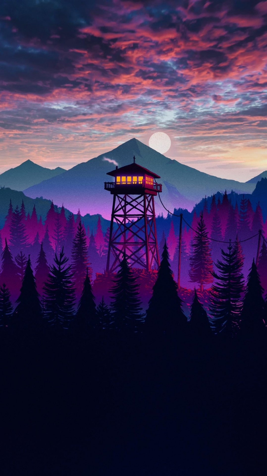 firewatch, облако, пурпур, атмосфера, природный ландшафт