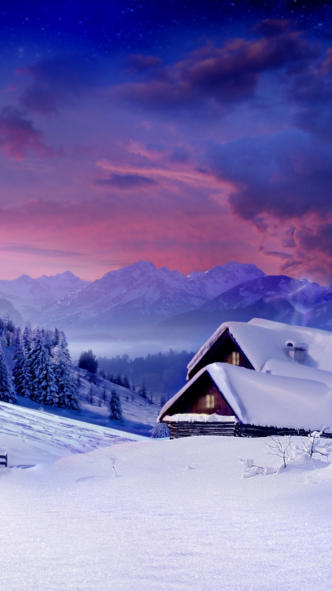 снег, зима, пейзаж, гора, природа