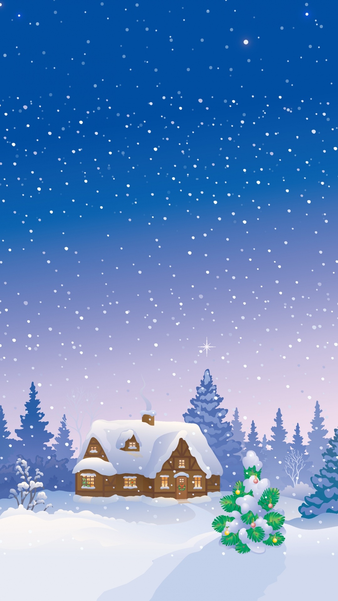 зима, рождественские украшения, праздник, снег, древесные растения