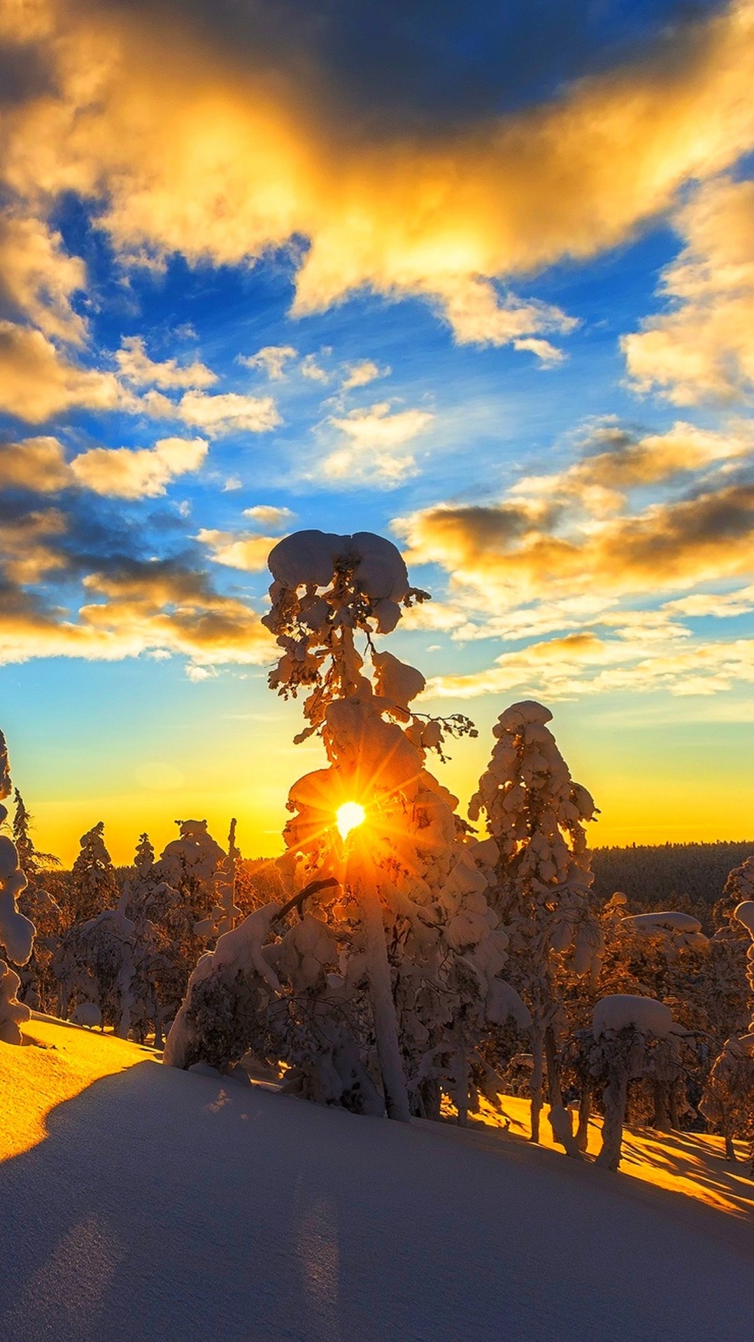 снег, природа, облако, закат, восход солнца