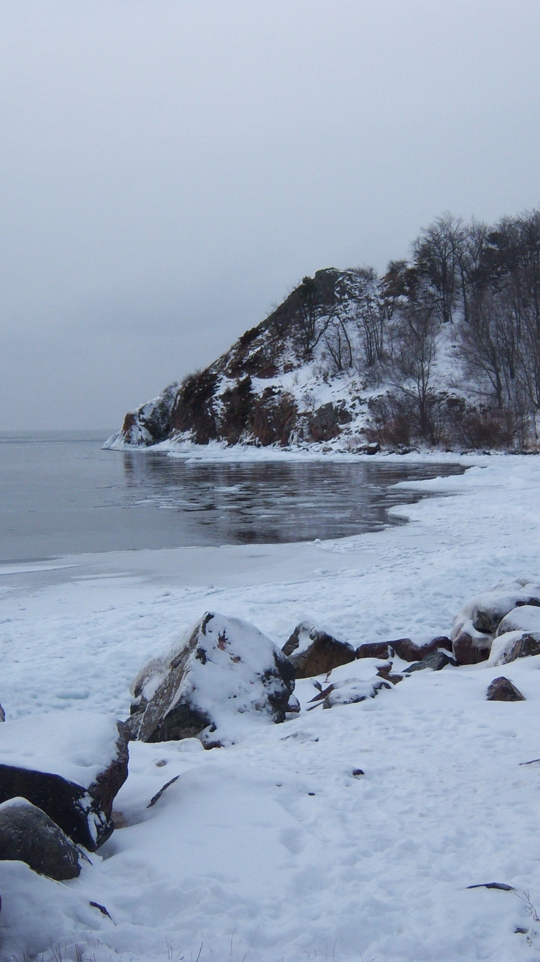 вода, море, снег, берег, замораживание