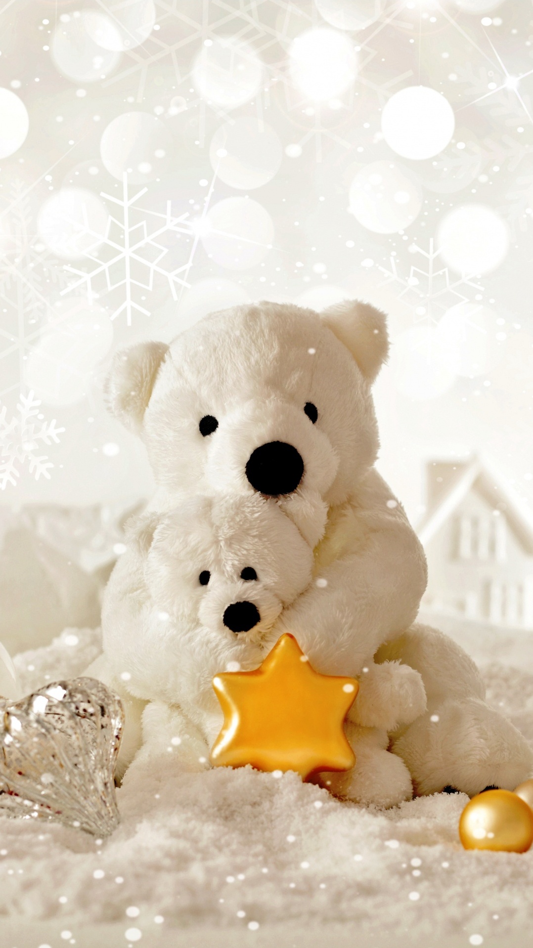 белый медведь, рождественский день, плюшевый мишка, медведь, рождественский орнамент