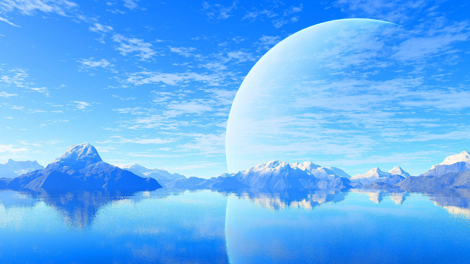 неоново-голубое эстетичное небо горы