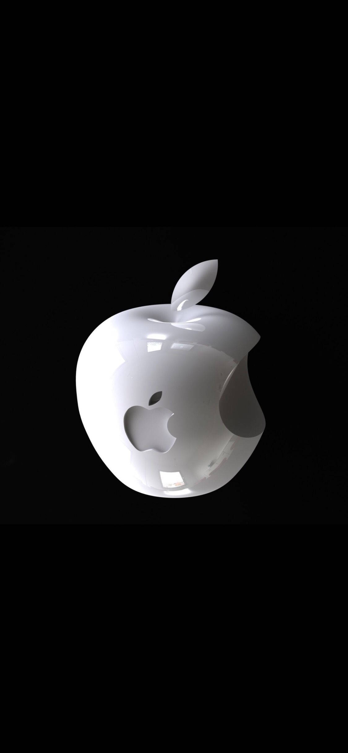 3d iphone с белым логотипом apple