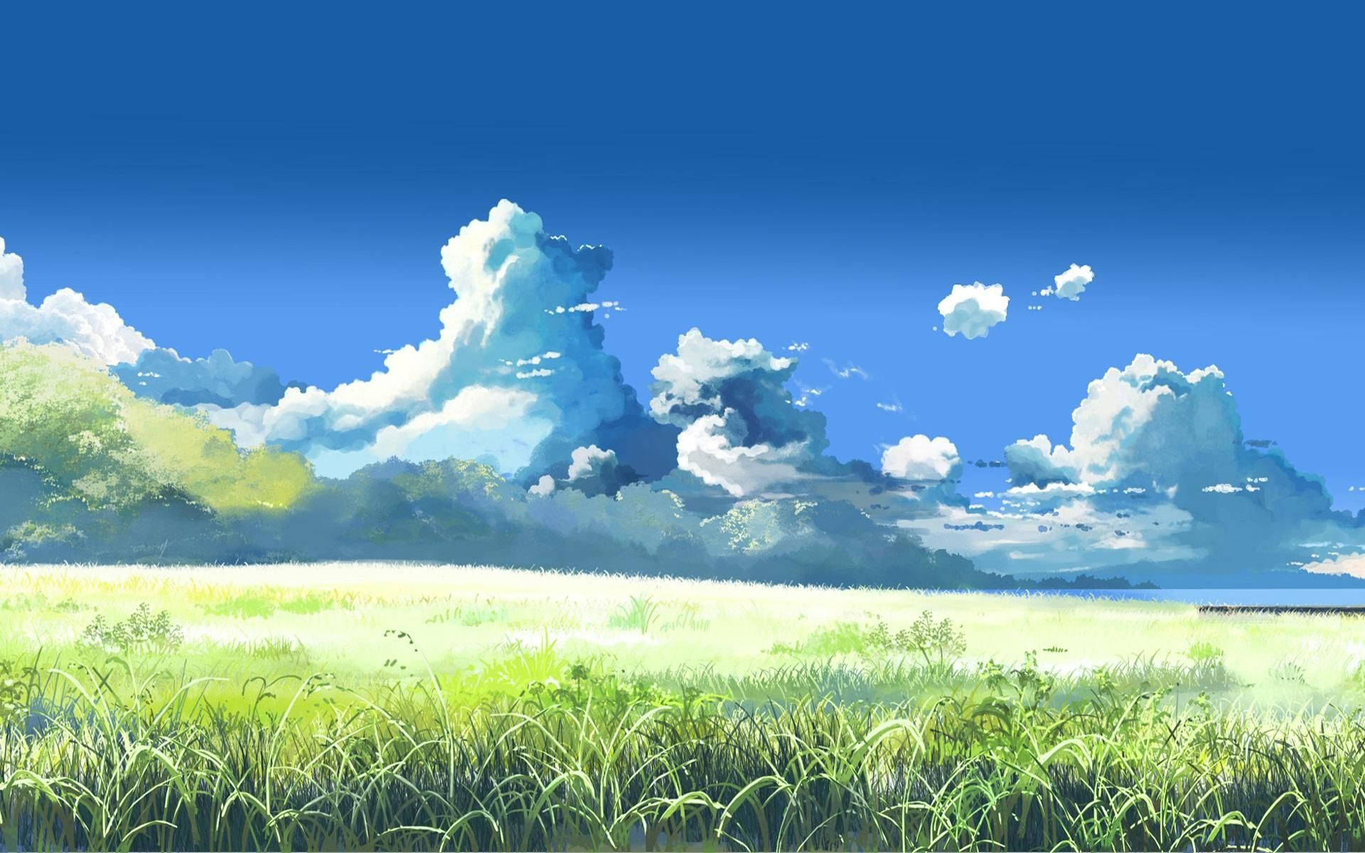 луговой аниме-пейзаж