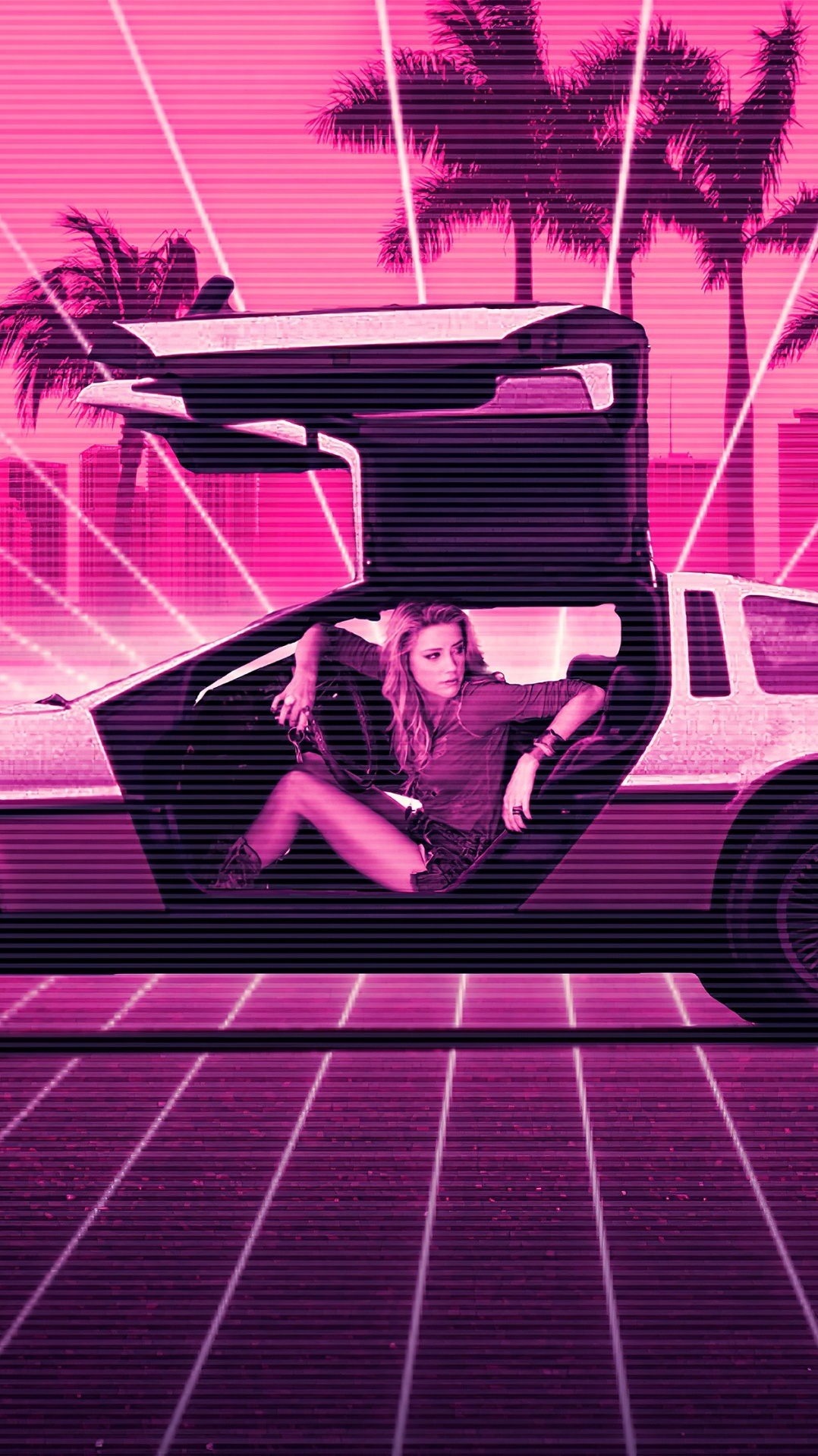 розовый, synthwave, кузов купе, делориан мотор компани, дмс делориан