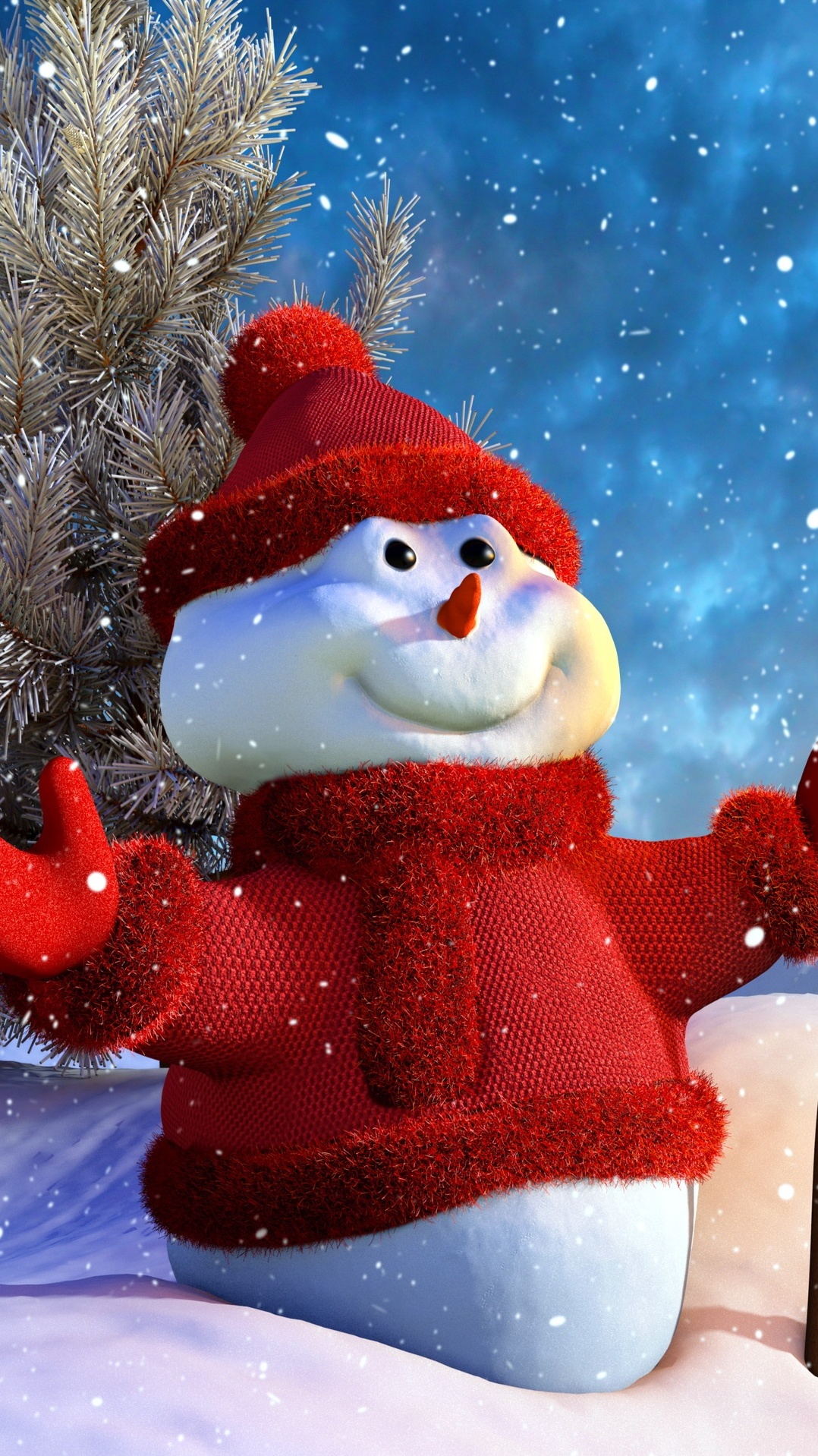 рождественский день, снеговик, санта-клаус, праздник, снег