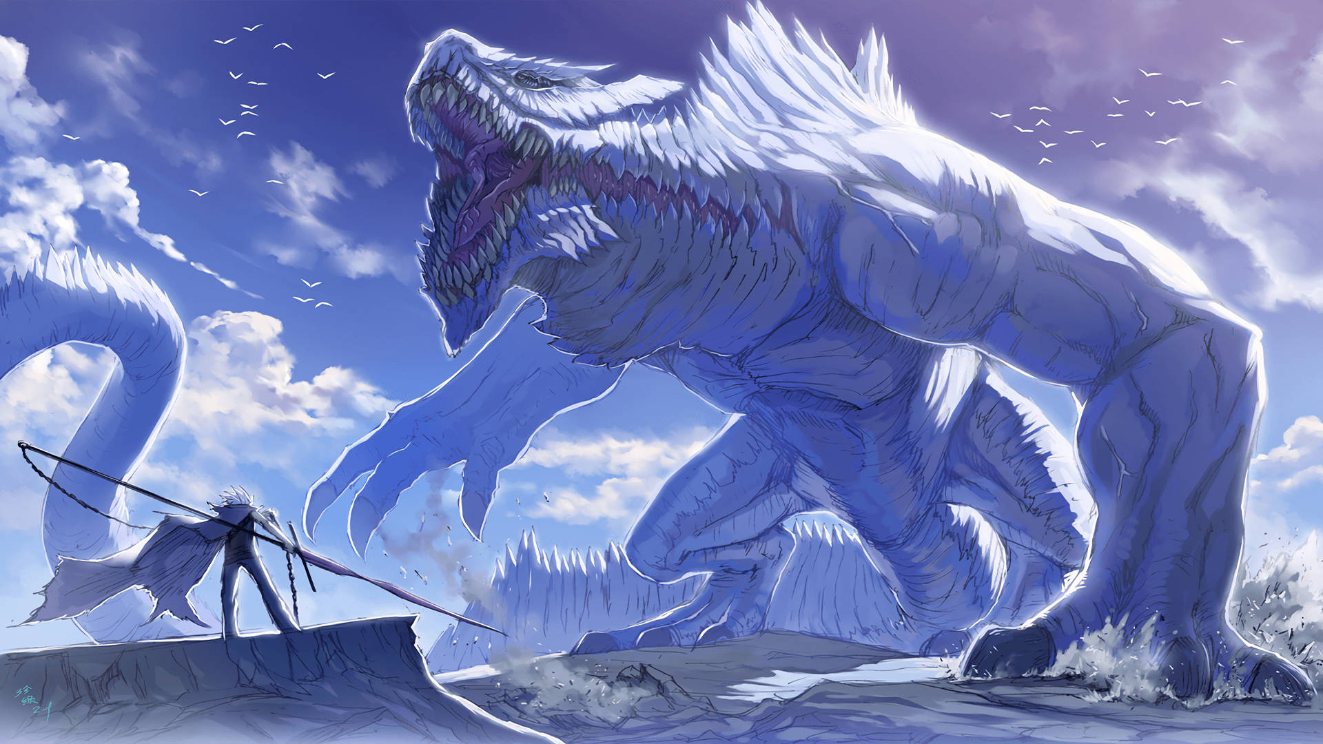 аниме бой фехтовальщика и ледяного дракона