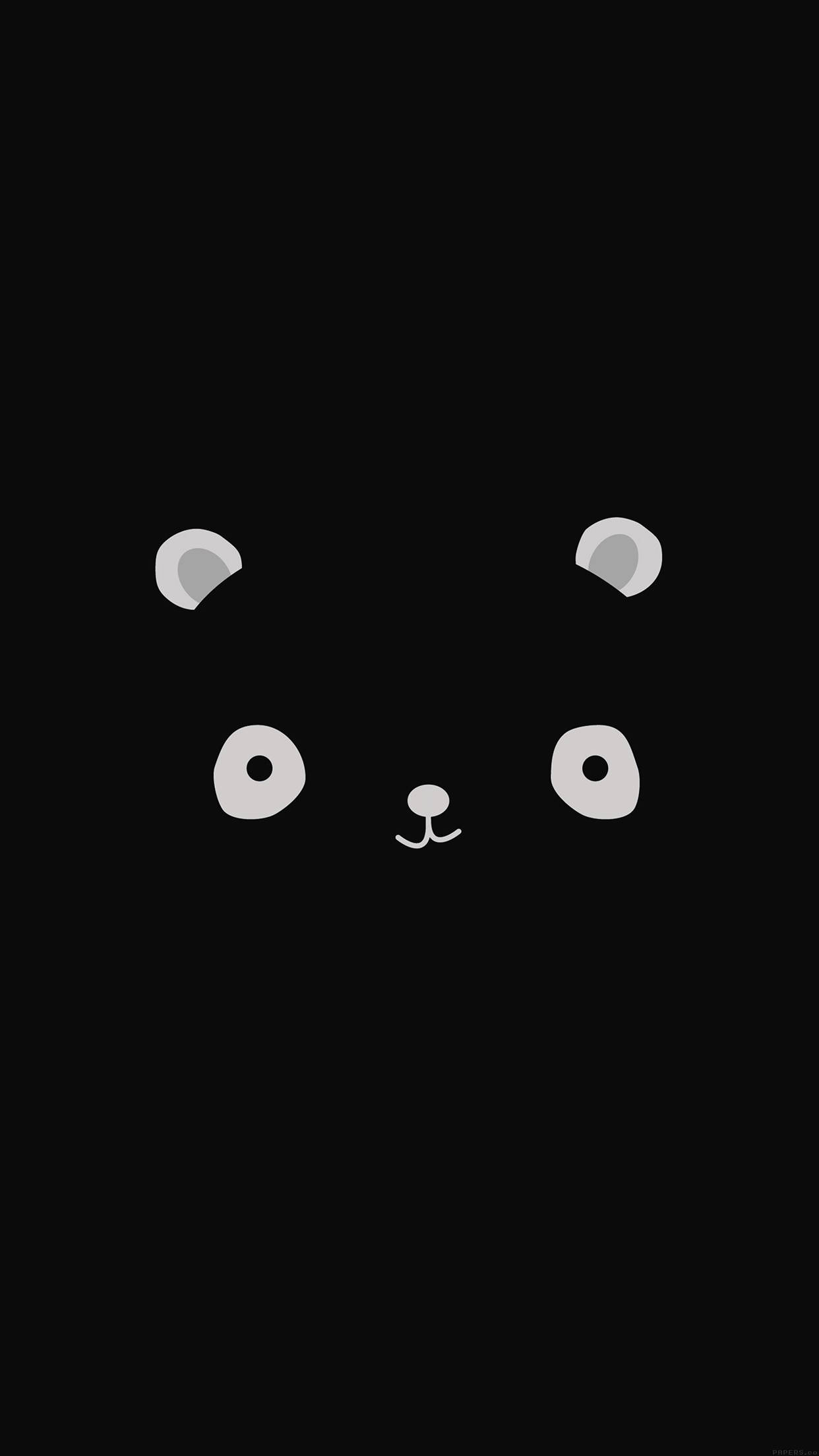 черная панда минимальный темный iphone