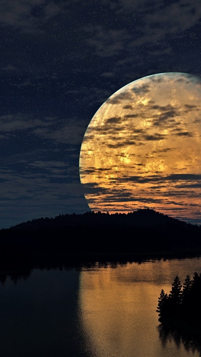 луна, природный ландшафт, лунный свет, свет, природа