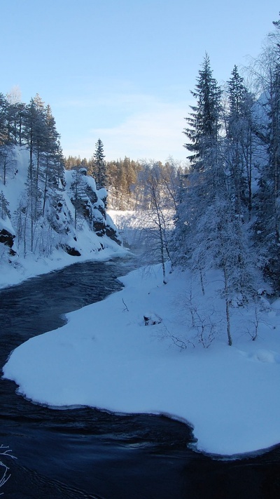 природа, вода, зима, замораживание, снег