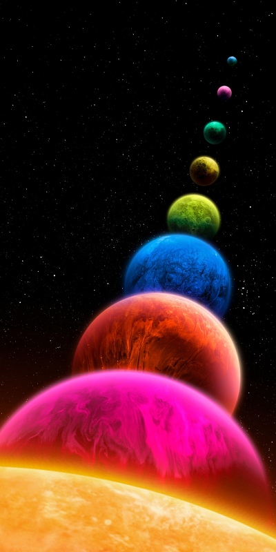 звёзды разных цветов устроили парад планет