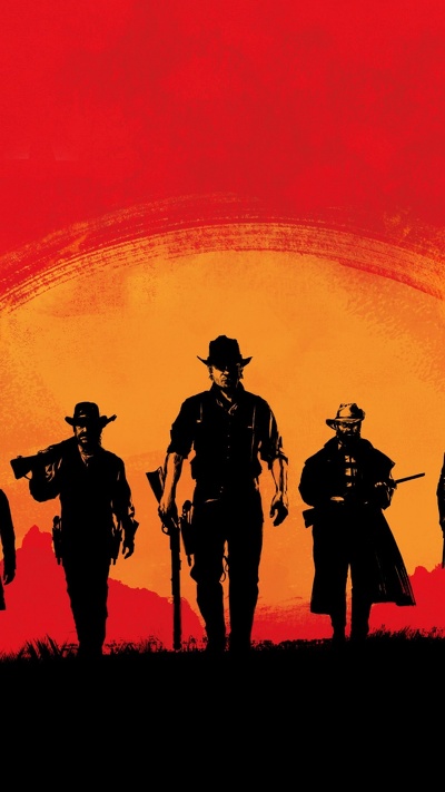 red dead redemption, рокстар игры, red dead redemption 2, красный цвет, силуэт