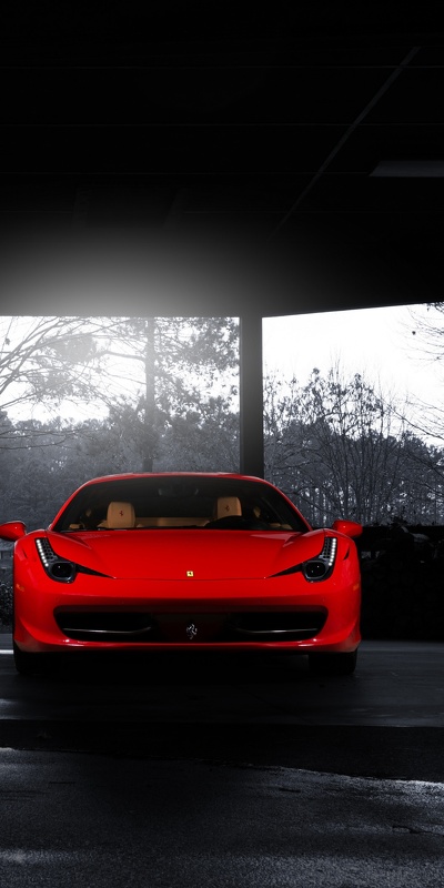 автомобильное освещение, ferrari, легковые автомобили, феррари 458, капюшон