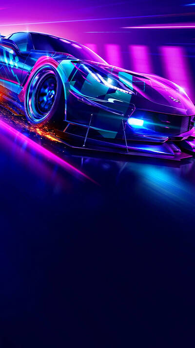 need for speed фиолетовая эстетичная машина в темном iphone