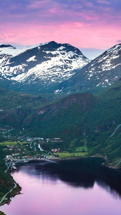 гора, горный рельеф, гейрангер, нагорье, фьорд
