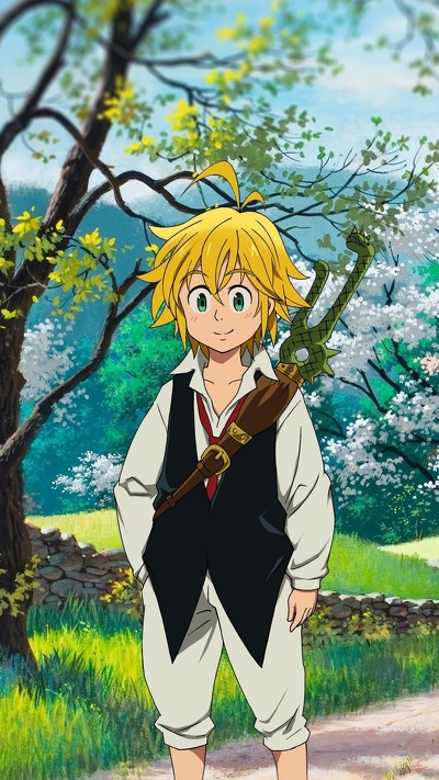 meliodas, дерево, аниме, семь смертных грехов, весна