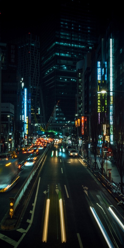 фото ночной дороги на улице в японии