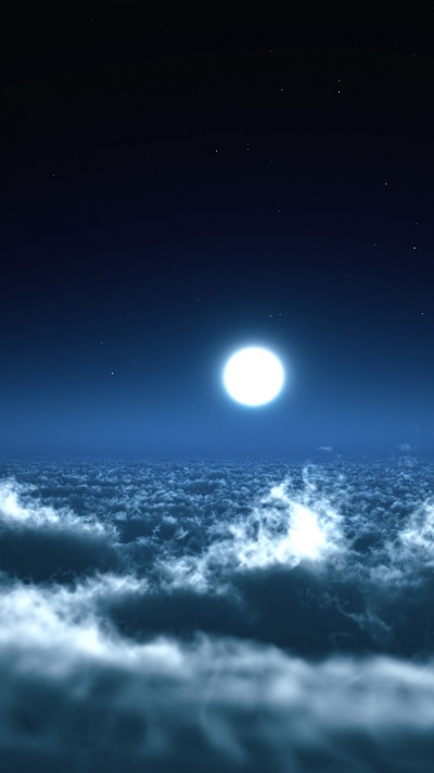 лунный свет, ночное небо, луна, атмосфера, облако