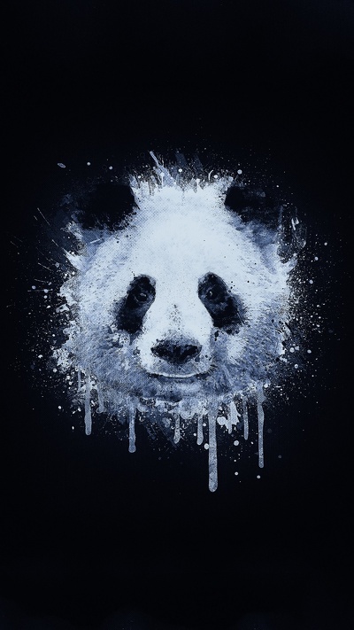 арт, панда металл, футболка, портрет, гигантская панда