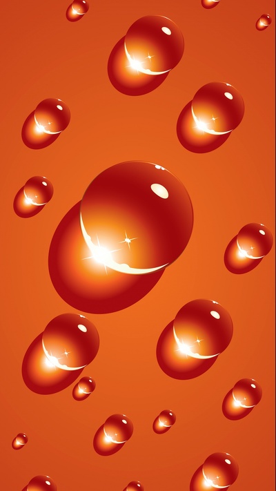 water droplet in orange