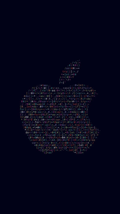 черный логотип apple code для iphone