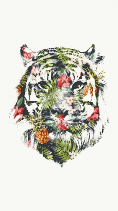 холст, арт, роберт вульф, иканвас, любопытный тропический тигр