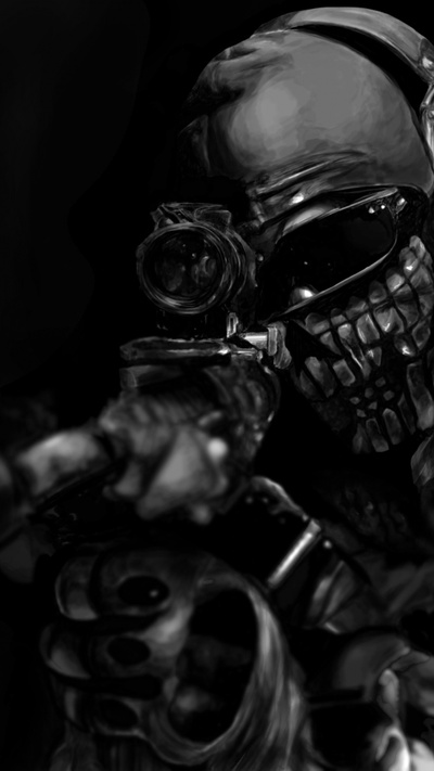 темнота, call of duty ghosts, противогаз, монохромный, солдат