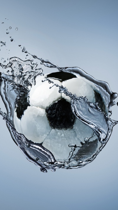 футбол, жидкий, вода, мяч, футбольный мяч