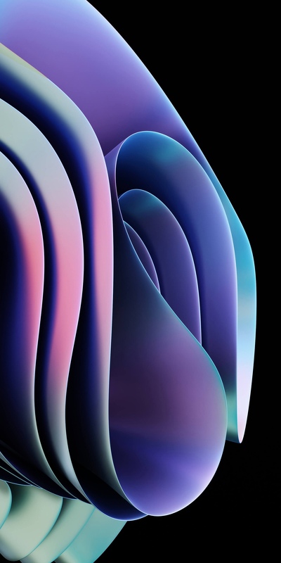 абстрактные обои с витиеватыми лентами в фиолетовых тонах