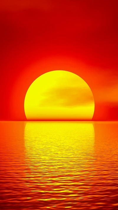 солнце, вид роскошный люкс с видом на океан, солнечный свет, апельсин, желтый