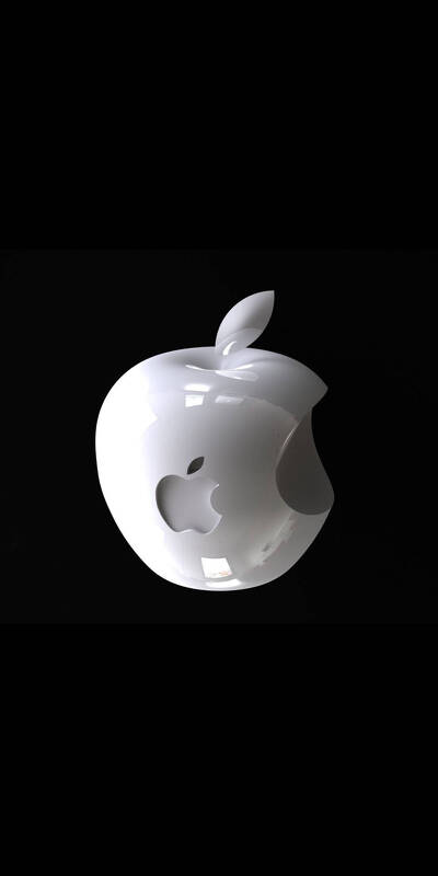 3d iphone с белым логотипом apple