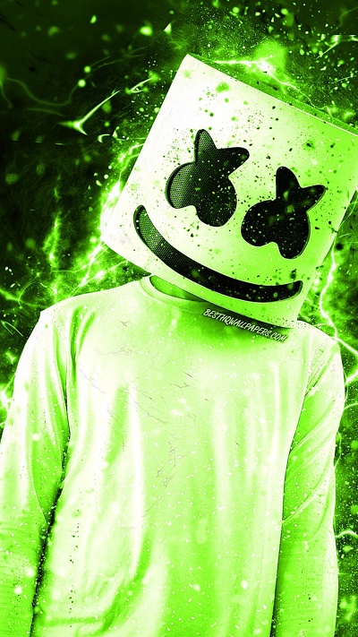 желтый, диджей marshmello, зеленый, родина, иллюстрация