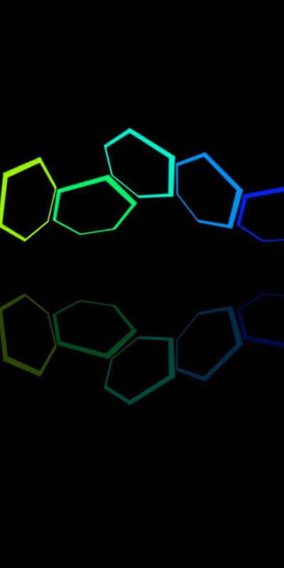 радужные шестиугольники черного цвета