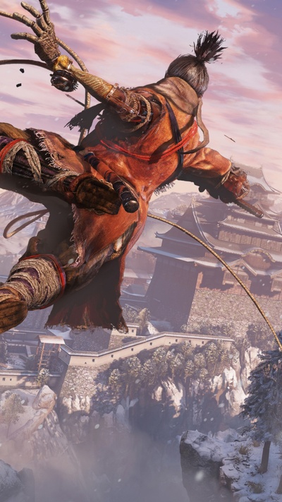 компьютерная игра, playstation 4, мифология, sekiro: shadows die twice, иллюстрация